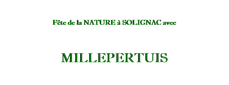 Zone de Texte: Fte de la NATURE  SOLIGNAC avec MILLEPERTUIS
 
 
